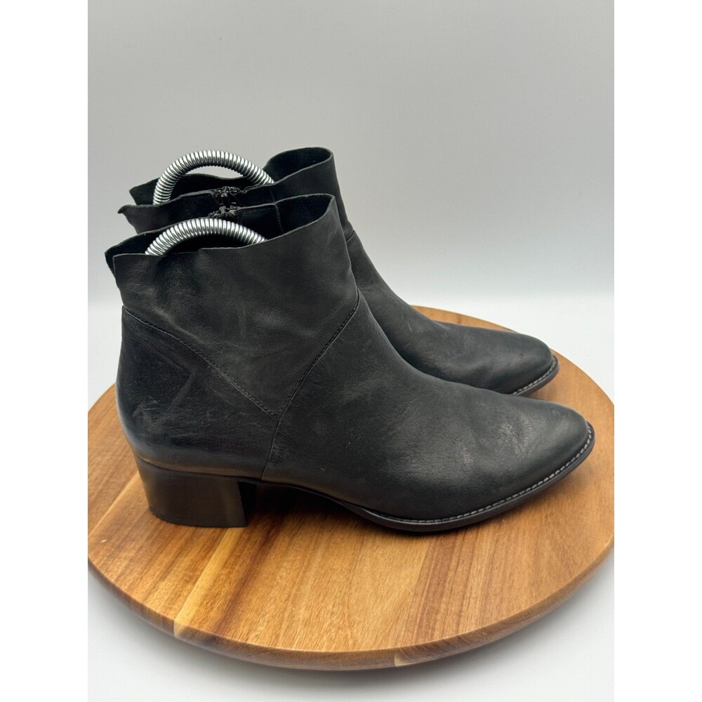 PAUL GREEN Nelly Black Leather Ankle Boots Block Heel Womens Size UK 5.5 /US 8 - Picture 2 of 14